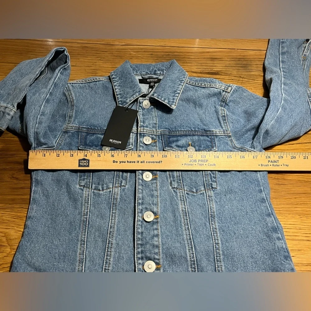 Hudson Jeans Classic Trucker Denim Jacket Medium Wash Blue Tahoe NWT Size S/M